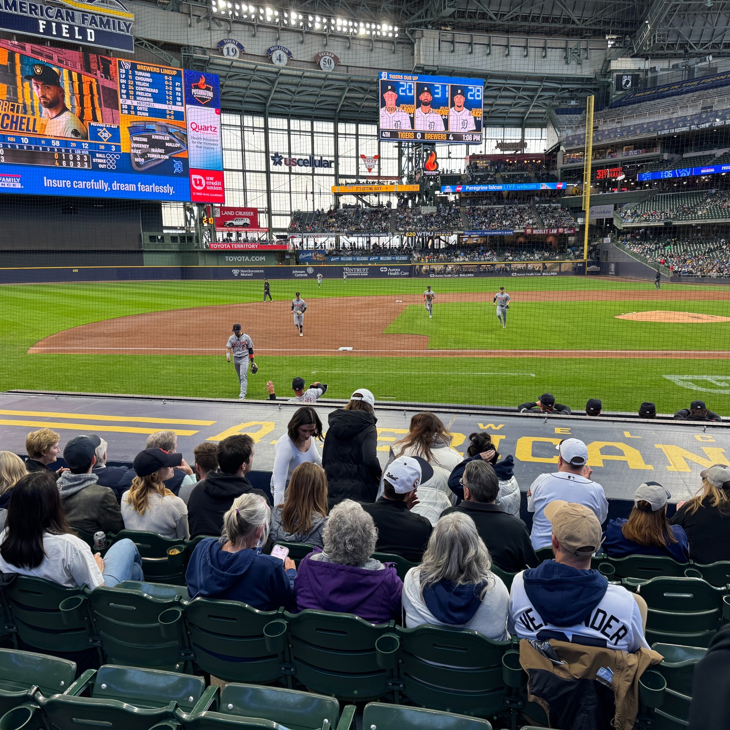 Took a few days off to go see my sister in Milwaukee. Went to see the Tigers Wednesday afternoon. I was impressed with the ball park. We had a great time even though the Tigers lost. We were 10 rows behind the Tiger dugout. I needed a break. 

#gotigers